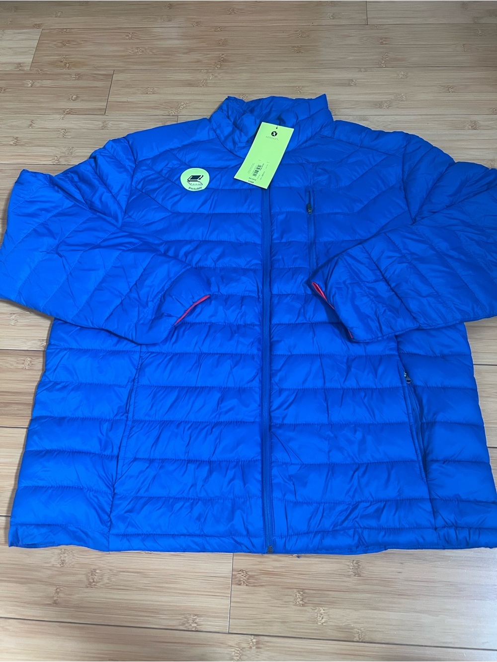 Xersion Bright Blue Quilted Packable Puffer Jacket
